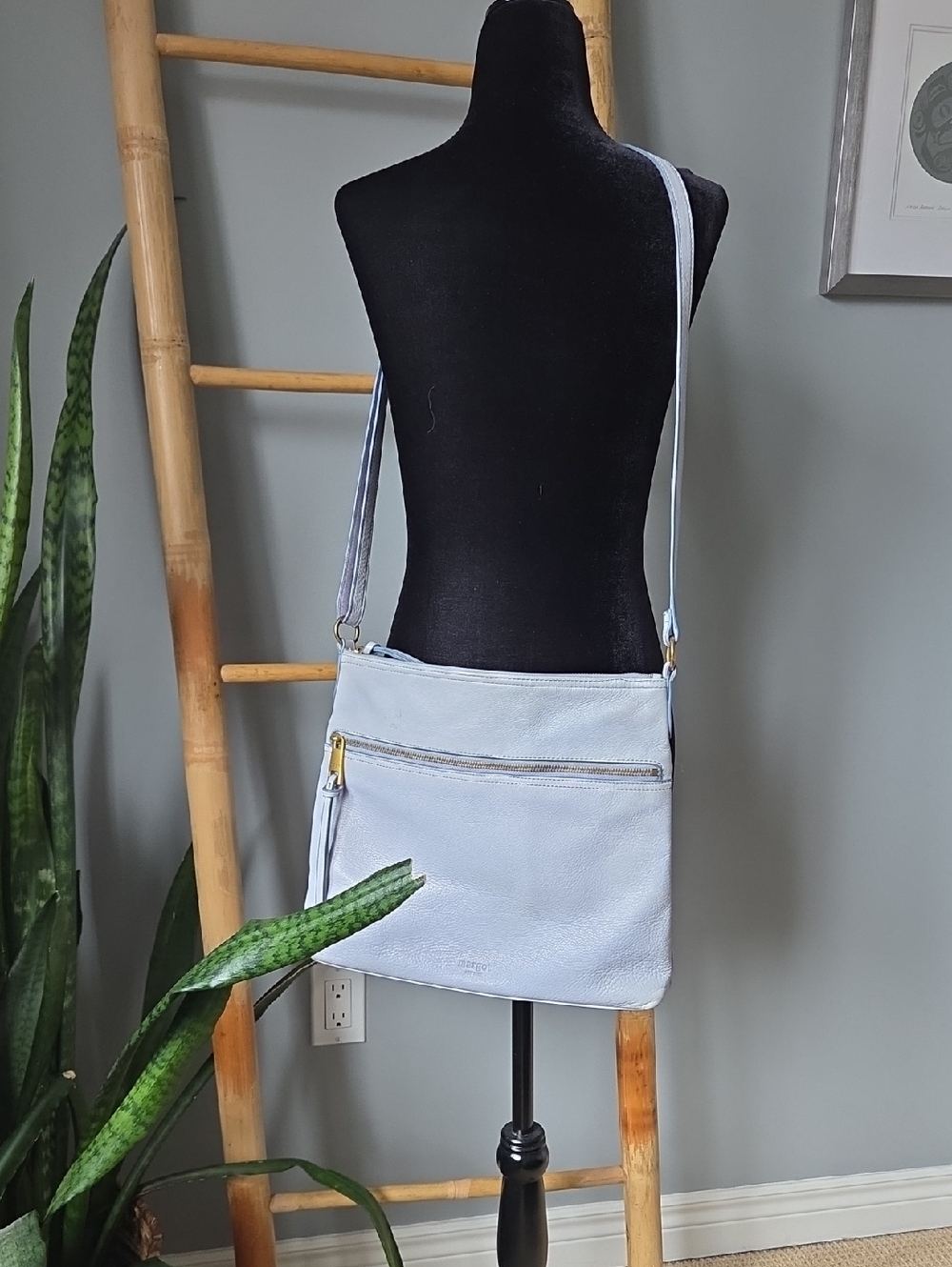 Margot NEW YORK Light Blue Crossbody Shoulder Bag
